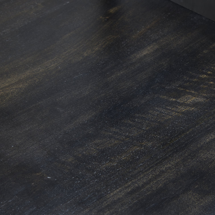 Tacoma 24.8" Black Wood and Metal Counter Stool