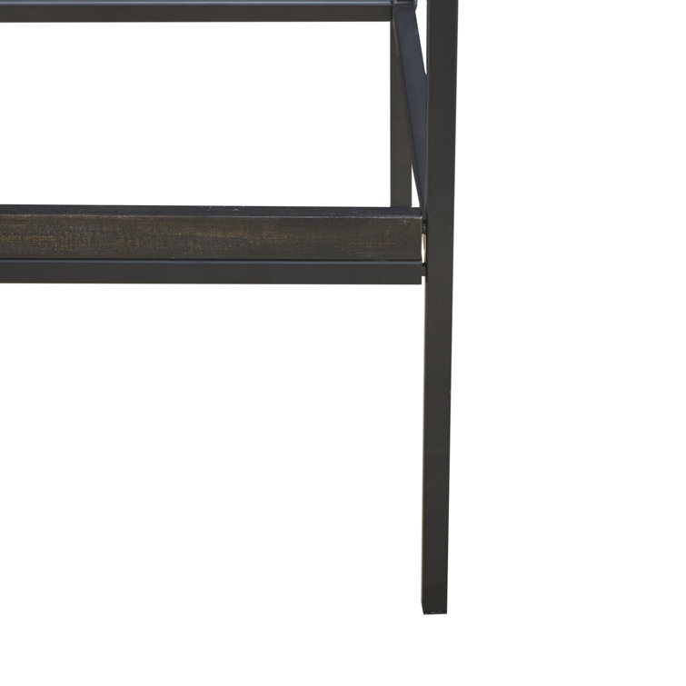 Tacoma 24.8" Black Wood and Metal Counter Stool