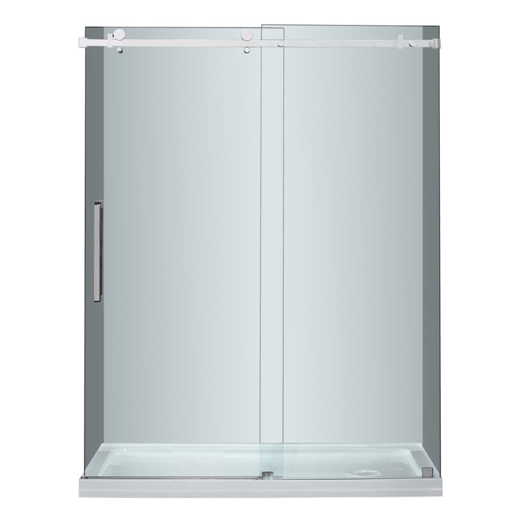 Moselle 60'' x 77.5'' Frosted Glass Frameless Sliding Shower Door