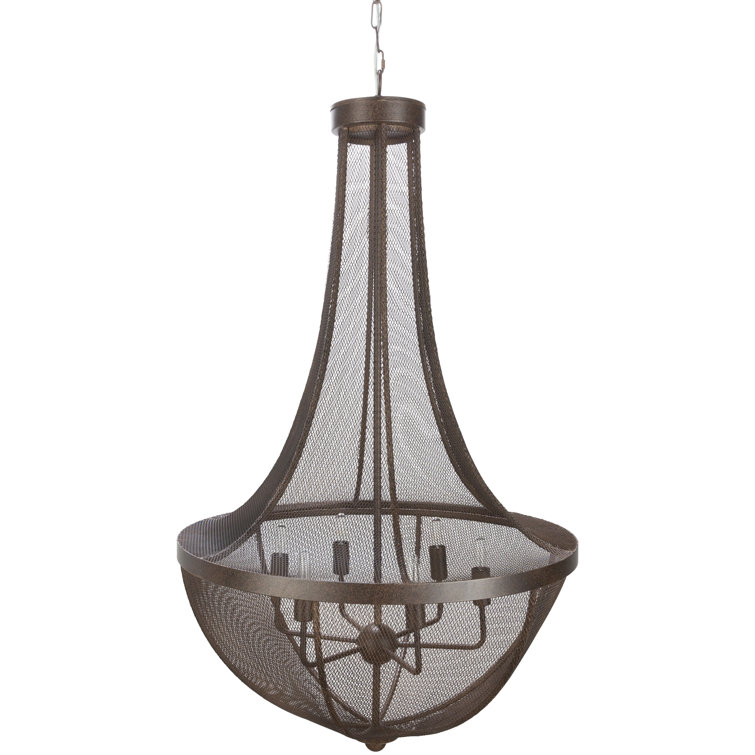 Elegant Bronze 6-Light Candle Chandelier