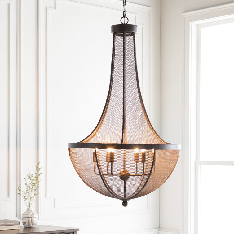 Elegant Bronze 6-Light Candle Chandelier