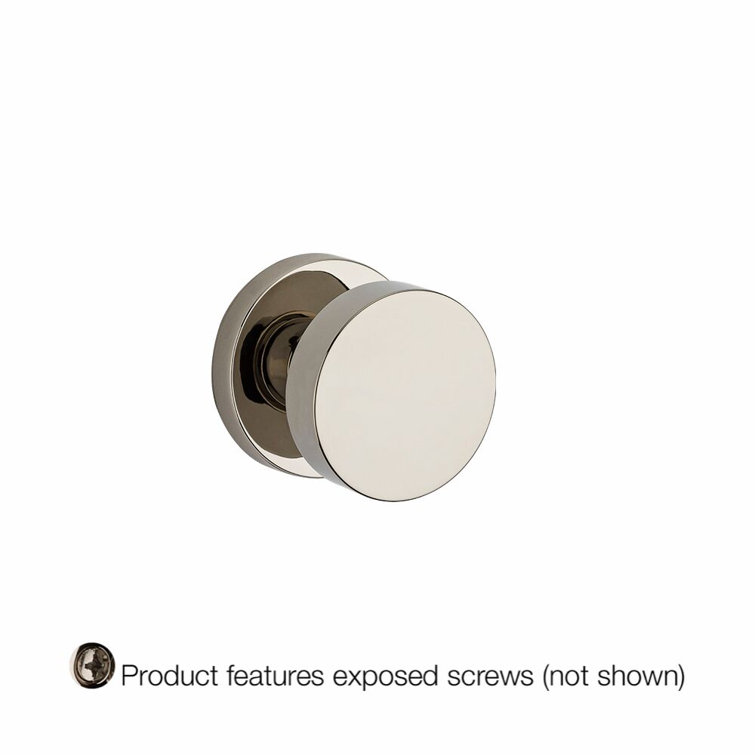 Polished Nickel Contemporary Solid Brass Round Door Knob