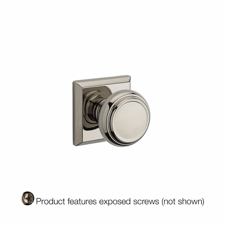 Polished Nickel Traditional Round Knob with Square Rose