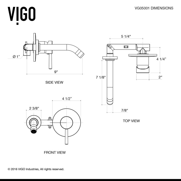 Modern Black and Nickel Wall Mounted Widespread Faucet