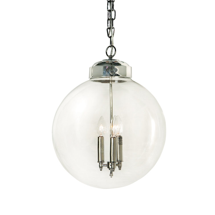Regina Andrew Classic Globe 3-Light Pendant in Natural Brass with Clear Glass