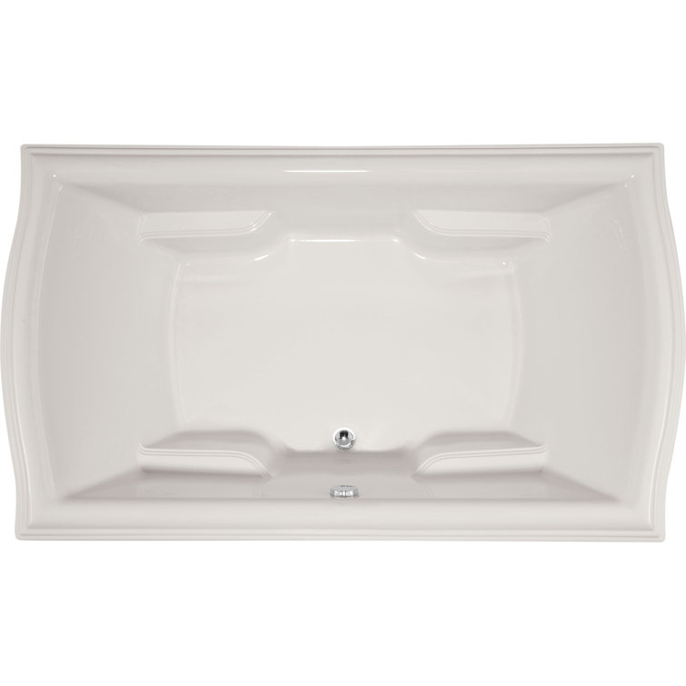 Modern White Acrylic Drop-in Bathtub with Jets