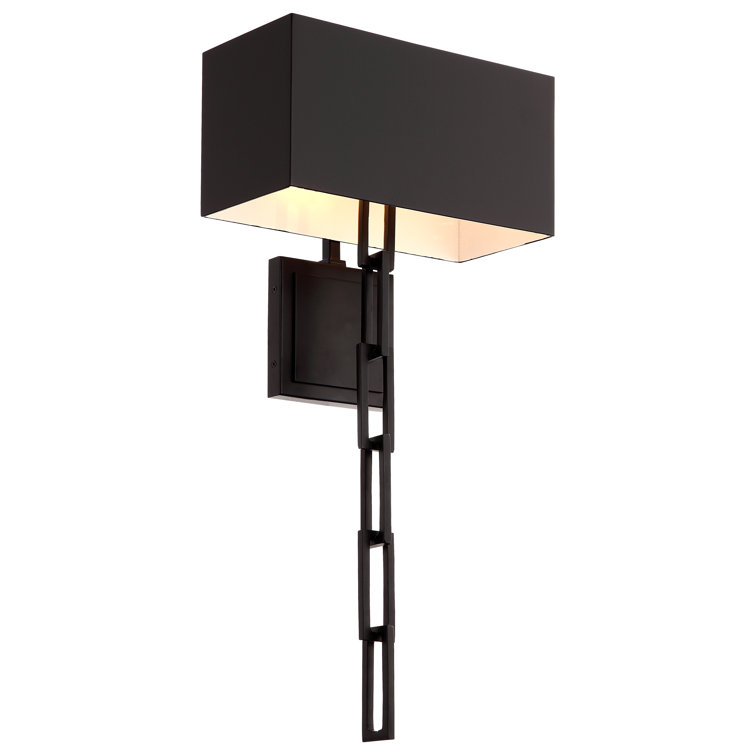 Matte Black & White Dual Light Steel Sconce with Dimmable Feature