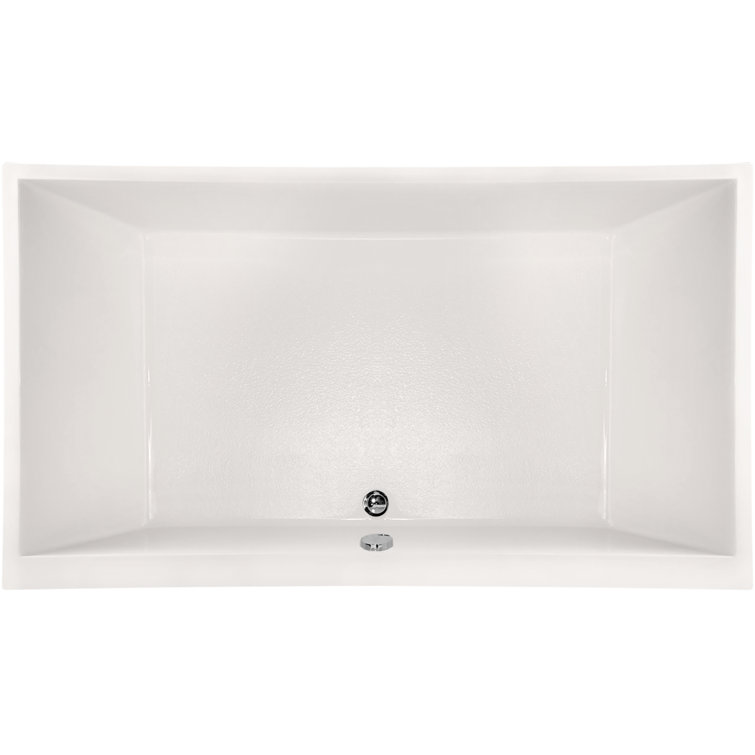 Eileen 74'' White Acrylic Drop-in Bathtub with Jets