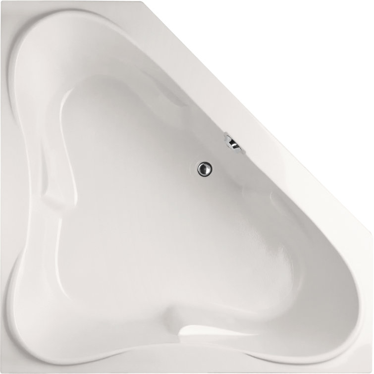 White Acrylic 60'' x 60'' Corner Whirlpool Bathtub