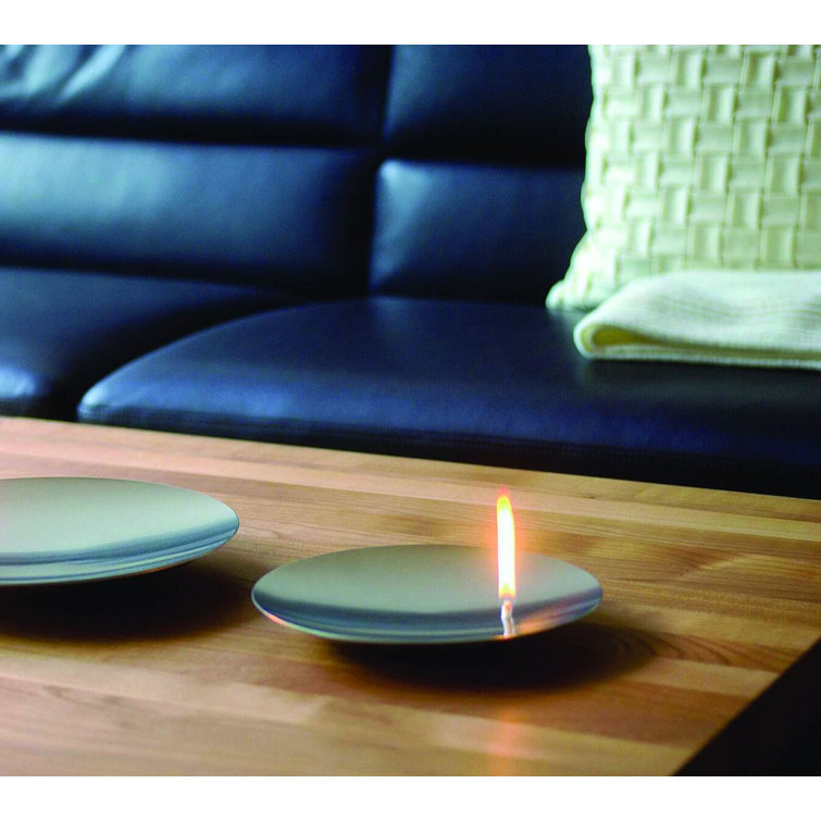 Medium Brushed Stainless Steel Concave Oil Lamp