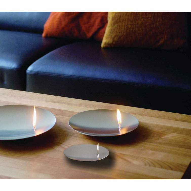 Medium Brushed Stainless Steel Concave Oil Lamp