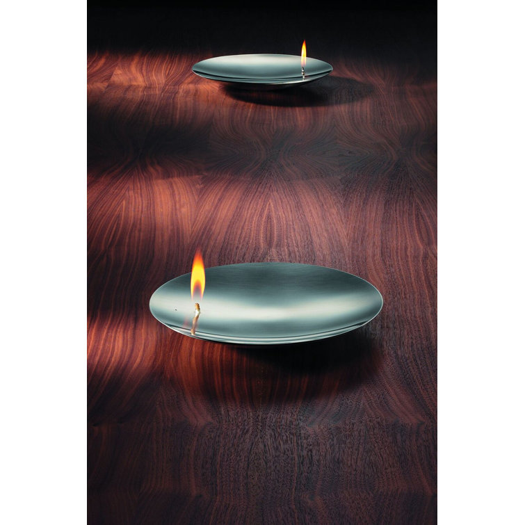 Medium Brushed Stainless Steel Concave Oil Lamp