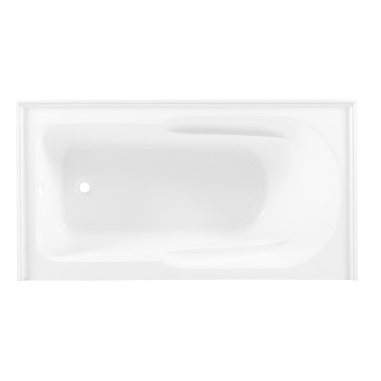 Aqua Eden 60-Inch White Acrylic Alcove Bathtub with Anti-Skid