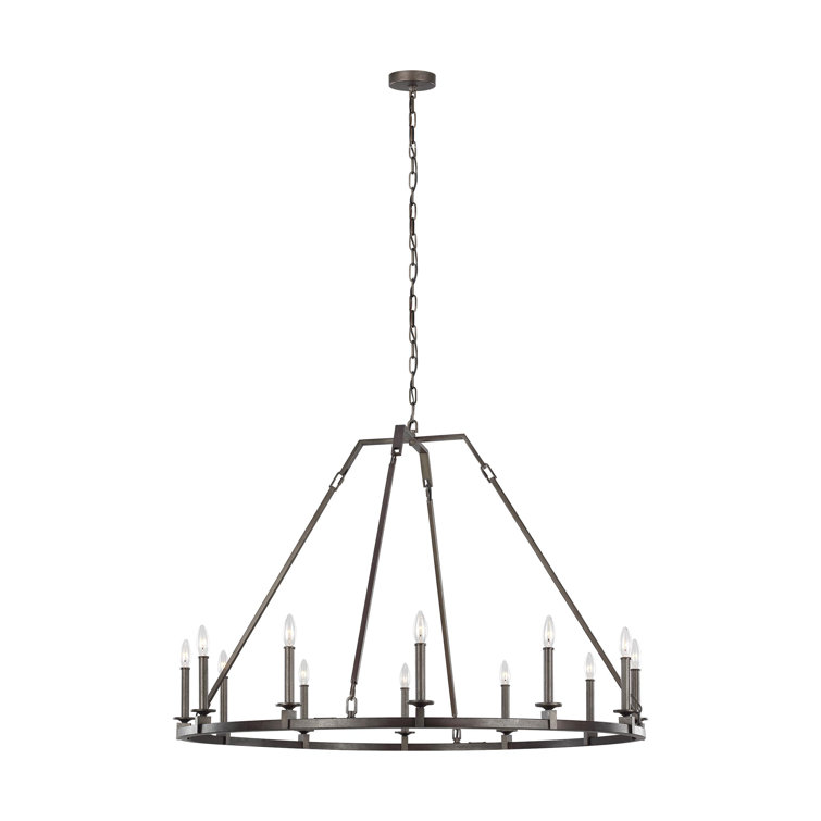 Landen Smith Steel Outdoor 12-Light Crystal Candle Chandelier