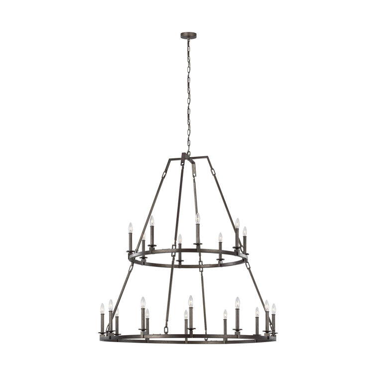 Landen 20-Light Smith Steel and Crystal Grand Chandelier