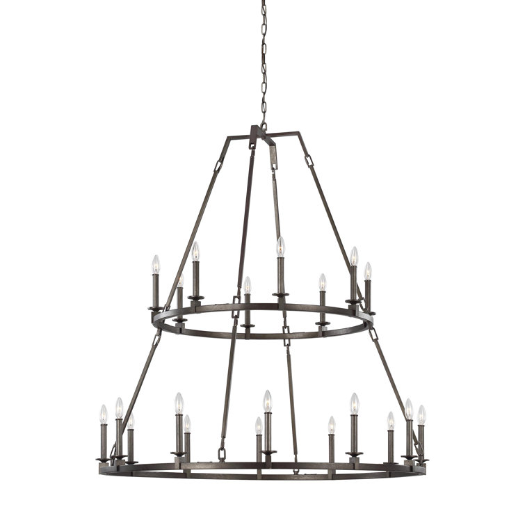 Landen 20-Light Smith Steel and Crystal Grand Chandelier