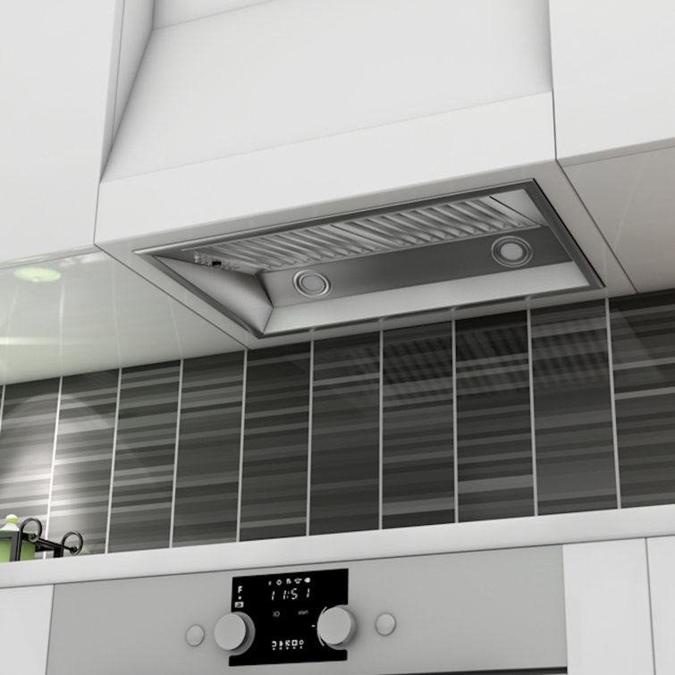 34" Stainless Steel Insert Range Hood with 4-Speed Motor