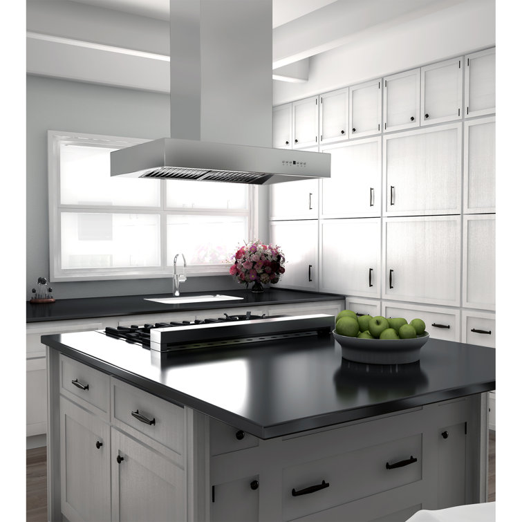 36" Brushed Stainless Steel Island Range Hood