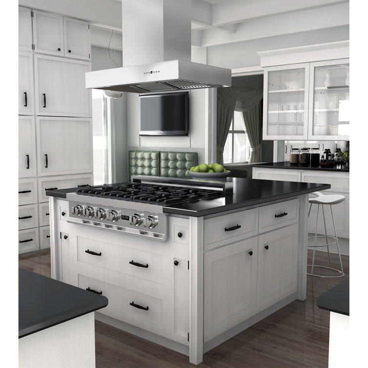 36" Brushed Stainless Steel Island Range Hood
