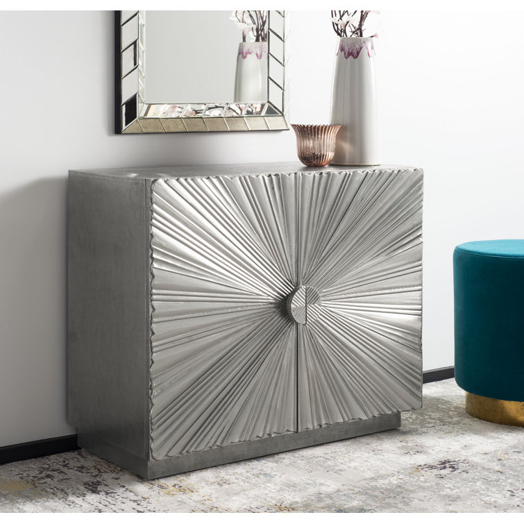 Sylas Sunburst Silver 2-Door Chest 35" x 30"