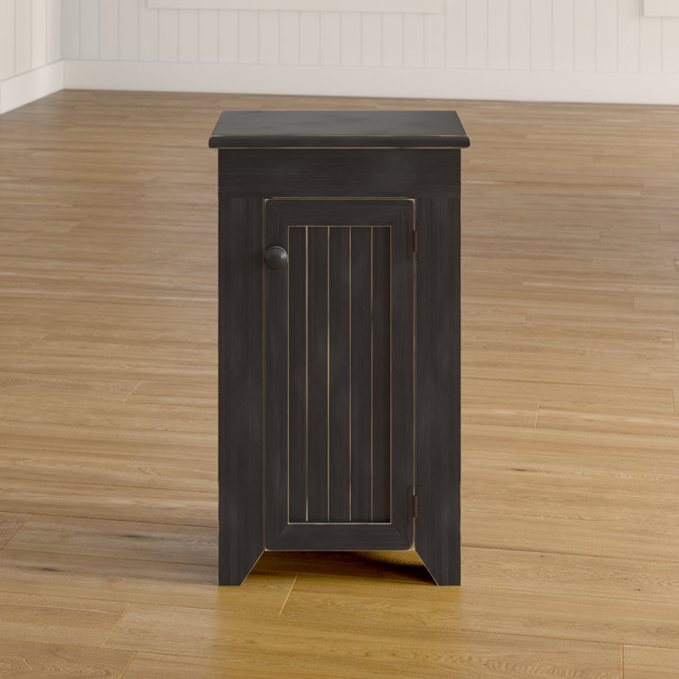 Old Black Pine Wood Distressed Accent Cabinet