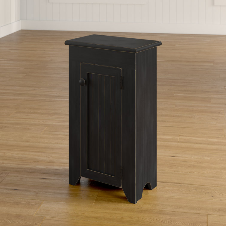 Old Black Pine Wood Distressed Accent Cabinet