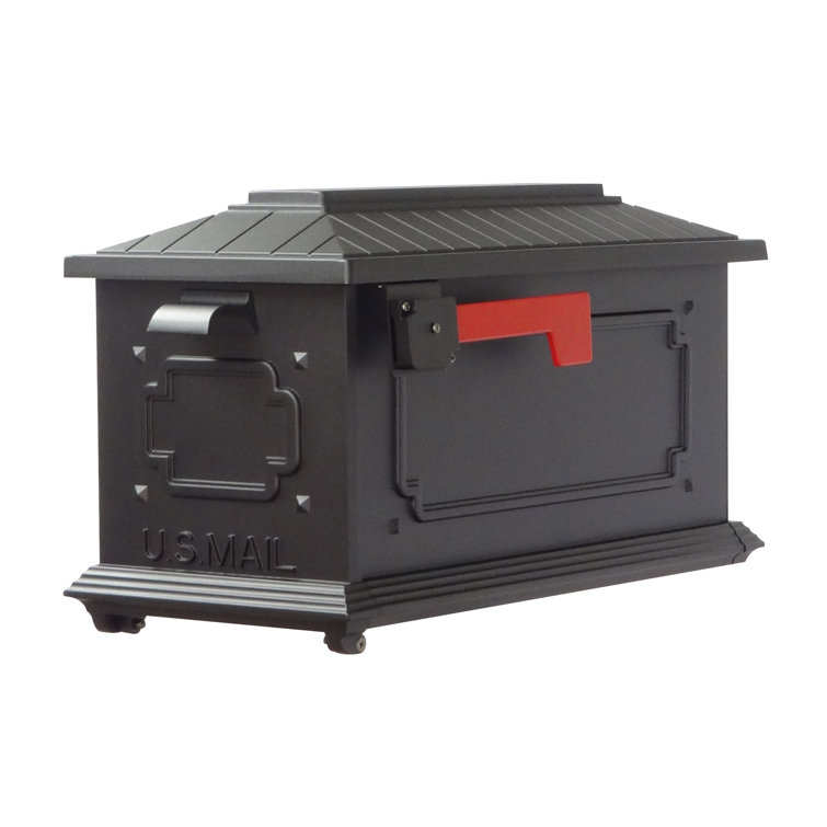 Kingston Black Aluminum Post Mount Mailbox