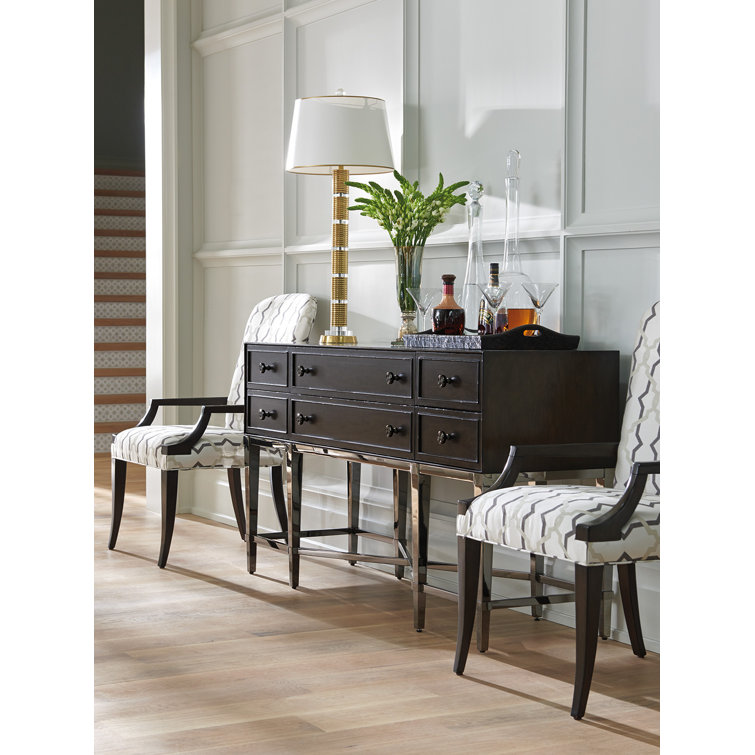Brentwood Transitional 66'' Brown Sideboard with Ebony Inlays