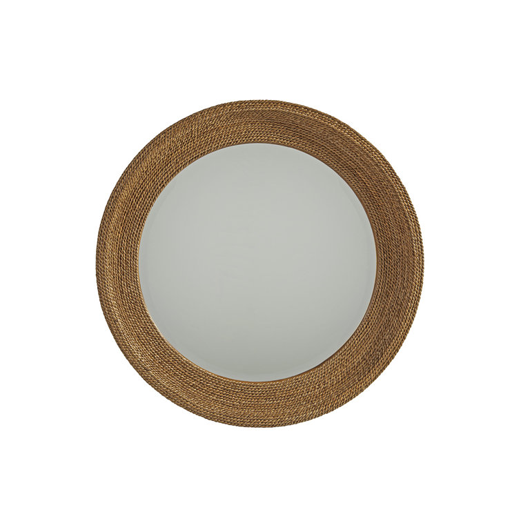 La Jolla Transitional Round Woven Abaca Rope Mirror, 42-Inch