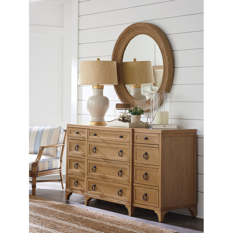 La Jolla Transitional Round Woven Abaca Rope Mirror, 42-Inch