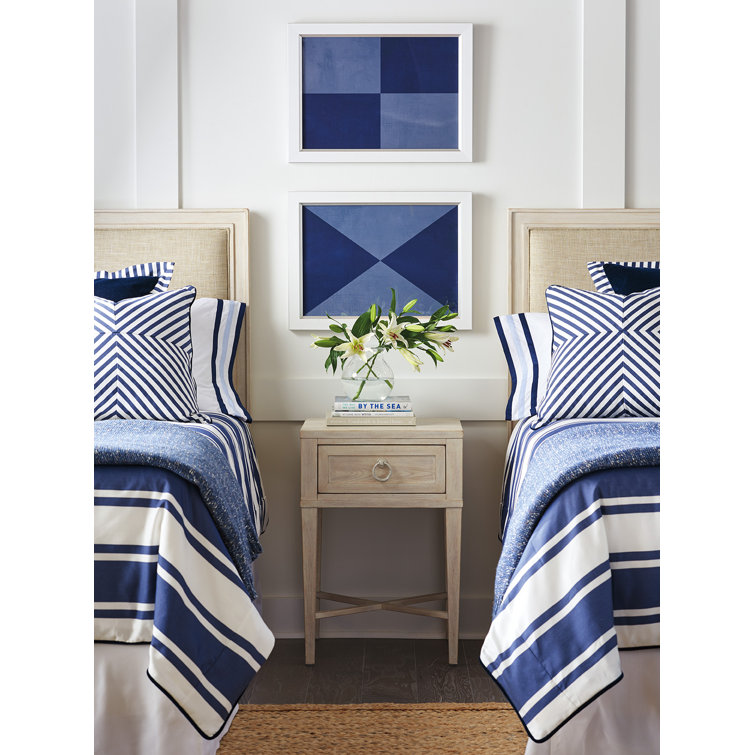 Transitional Cream Solid Wood 1-Drawer Nightstand