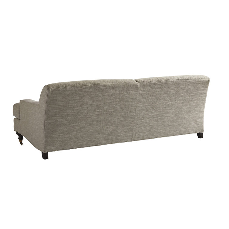 Beige Acrylic 88'' Sofa with Down Fill and Removable Cushions