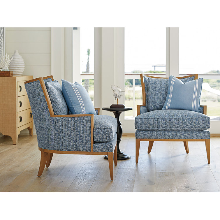 Laguna Sands Upholstered Barrel Chair with Blue Fabric