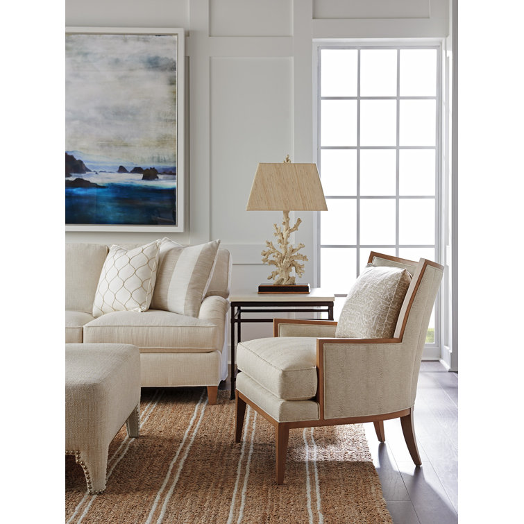 Laguna Sands Upholstered Barrel Chair with Blue Fabric