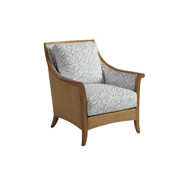 Laguna Sands Beige Upholstered Wood Armchair