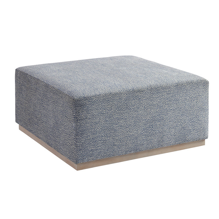 Cameo Shores Blue and Gray Contemporary Upholstered Ottoman