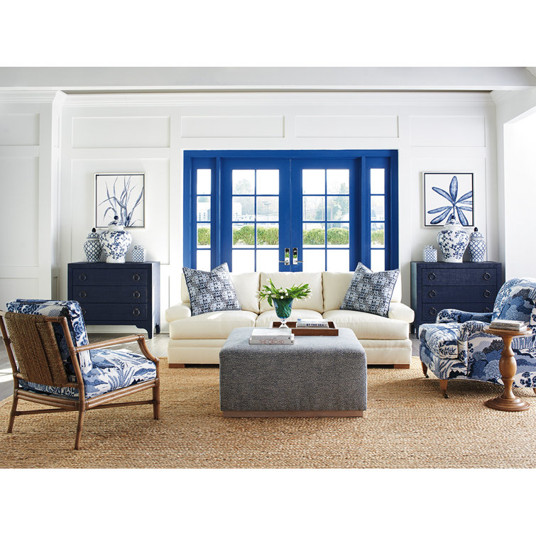 Laguna Sands Ultra Down Cushioned Accent Chair in Blue/White