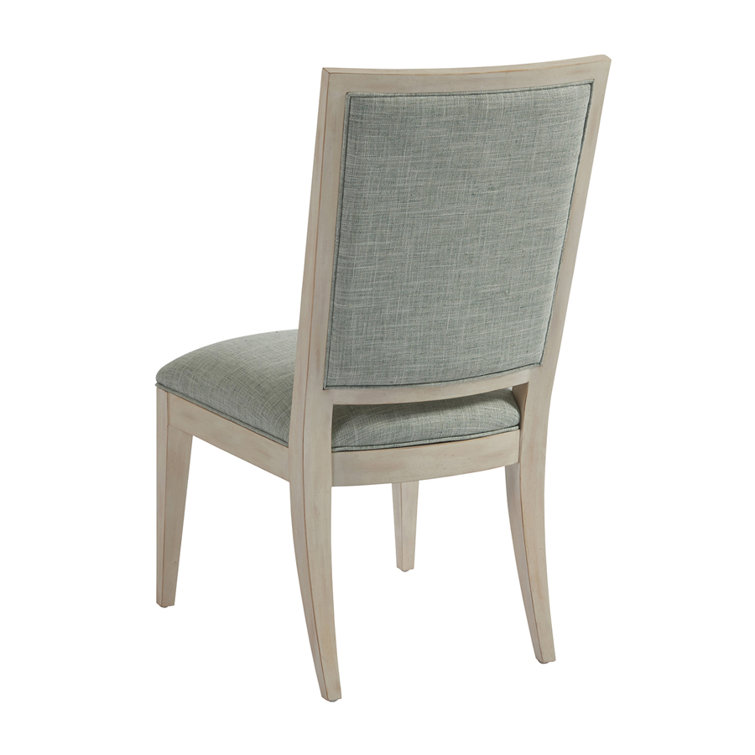 Sailcloth Upholstered Linen Side Chair with Wooden Frame