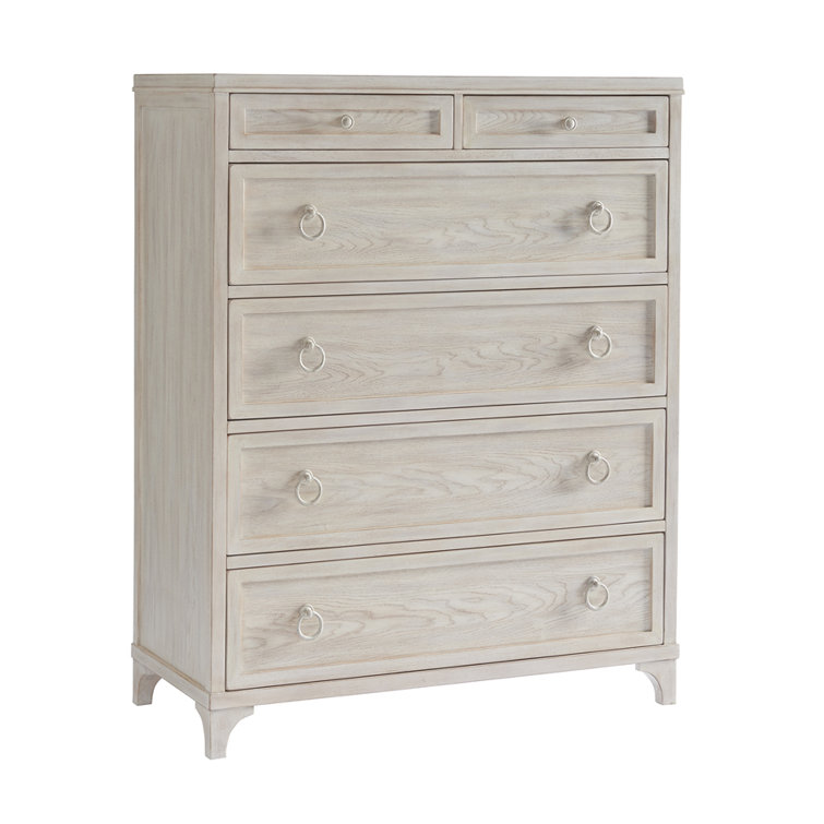 Cream Coastal Transitional 6-Drawer Dresser with Soft Close
