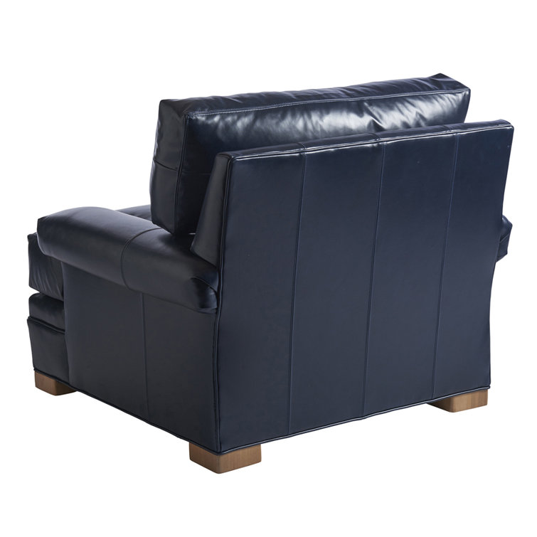 Maxwell Blue Leather Chair with Laguna Sands Frame