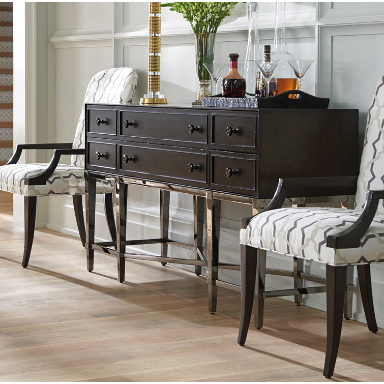 Brentwood Transitional 66'' Brown Sideboard with Ebony Inlays