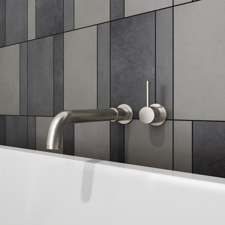 Brushed Nickel Wall Mounted Single Handle Tub Faucet