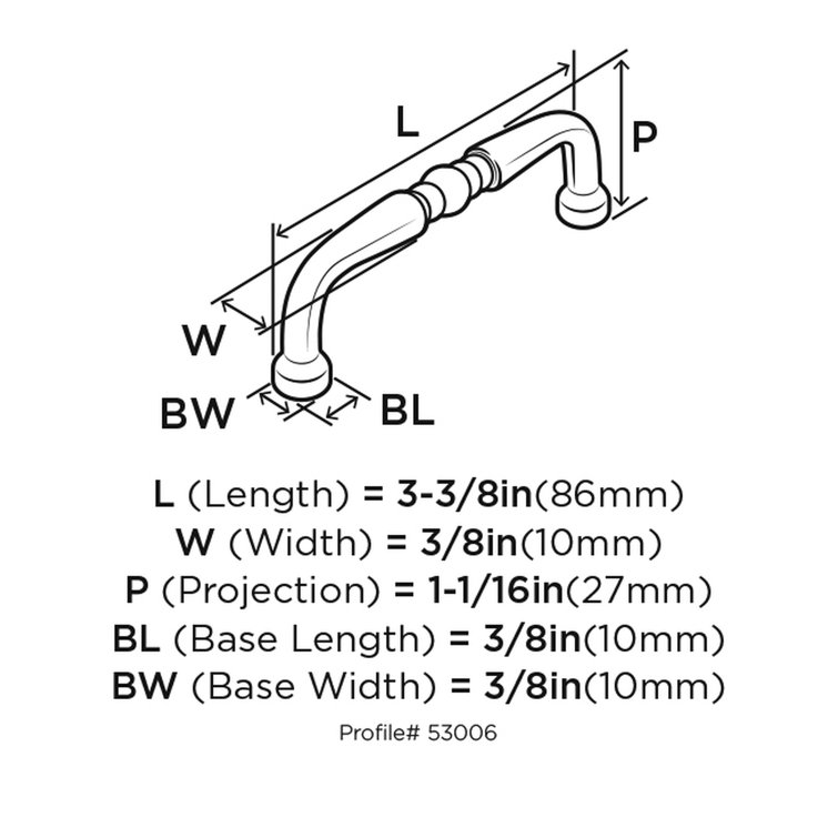 Polished Chrome 3-Inch Traditional Bar Pull with Mounting Hardware