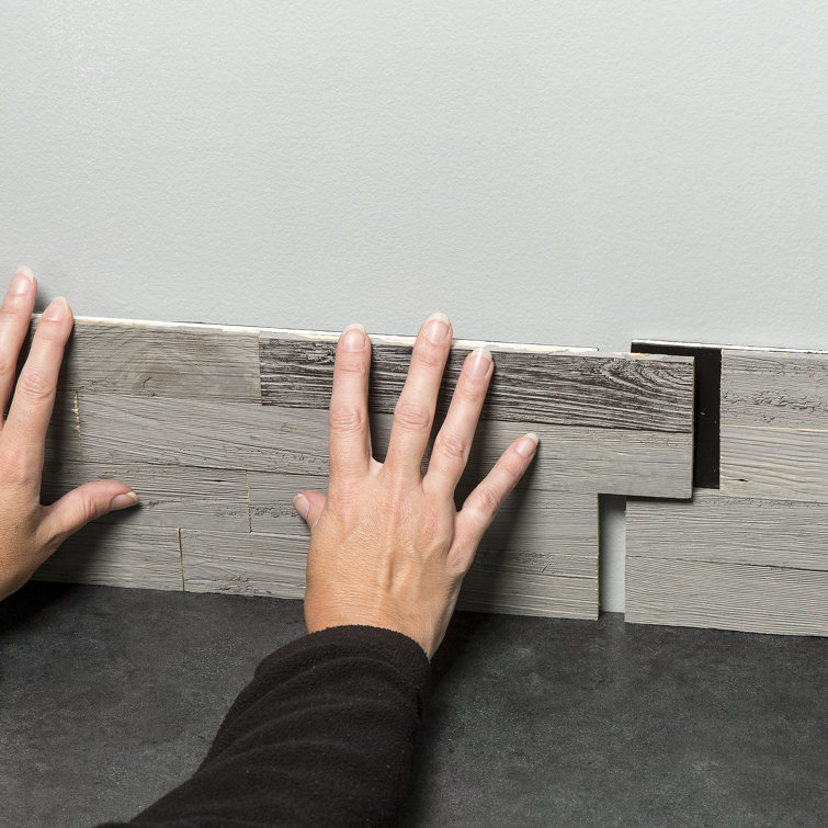 Weathered Barn Gray Peel and Stick Wood Wall Panels