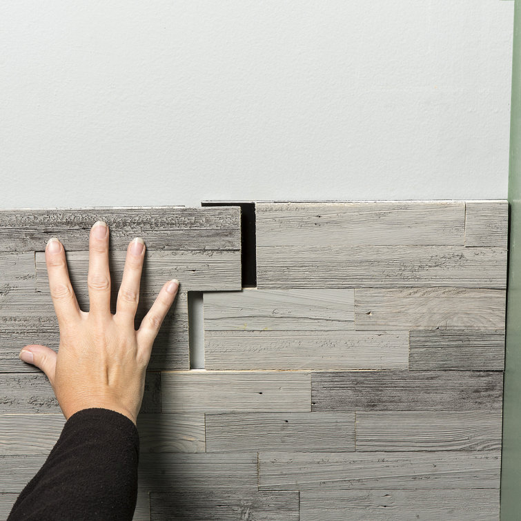 Weathered Barn Gray Peel and Stick Wood Wall Panels