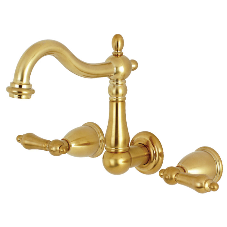 Heritage Matte Black Brass Wall Mount Bathroom Faucet