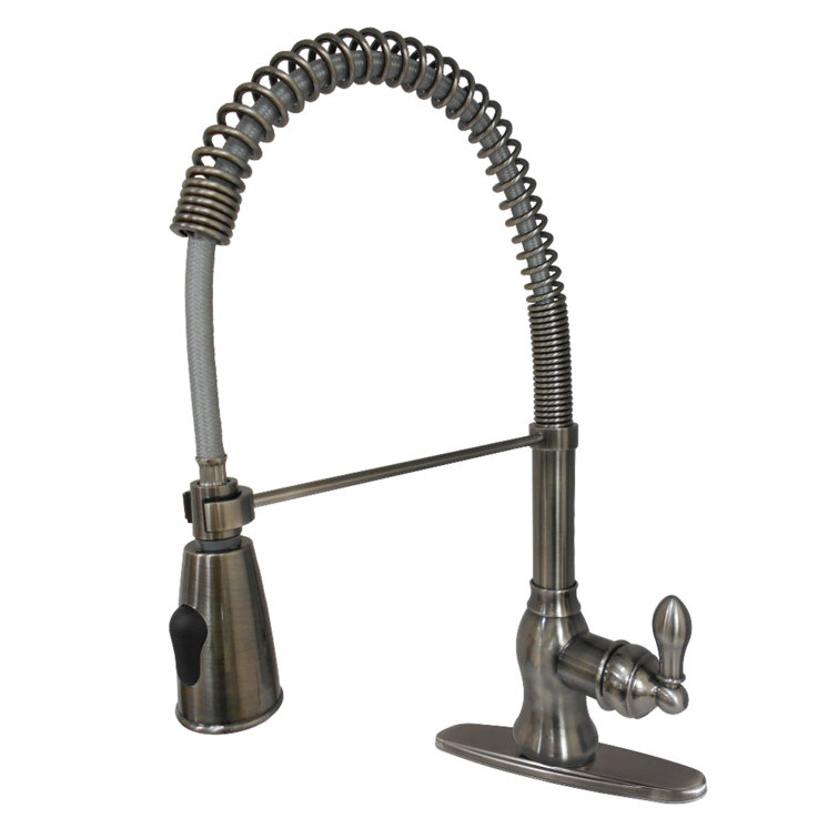 Black Stainless Steel Single-Handle Pre-Rinse Kitchen Faucet