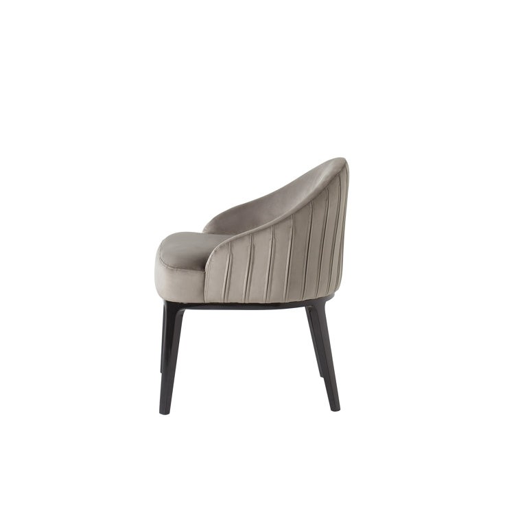 Alvy 22.5'' Black Velvet Upholstered Solid Wood Armchair