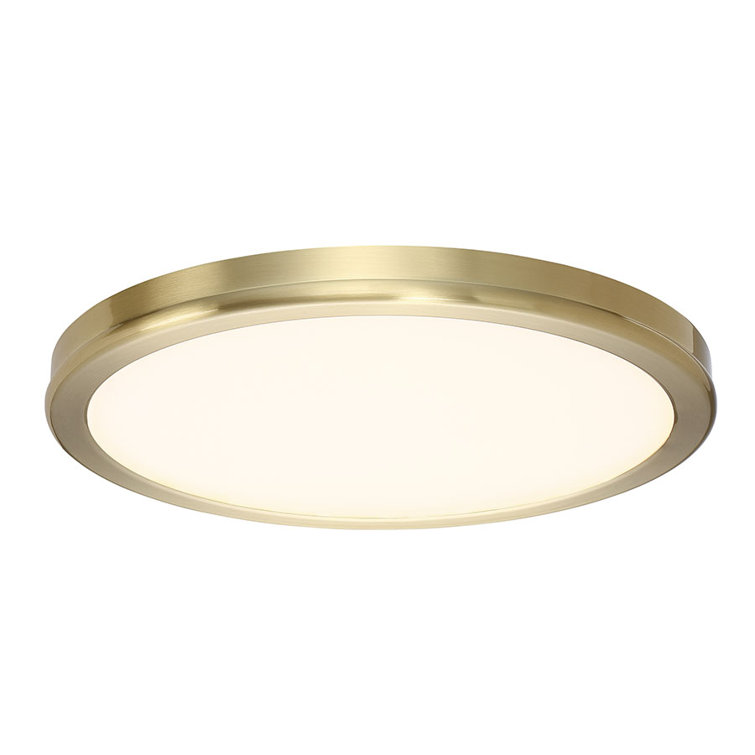 Stanwyck Brushed Brass Slim LED Flush Mount, 10.25"