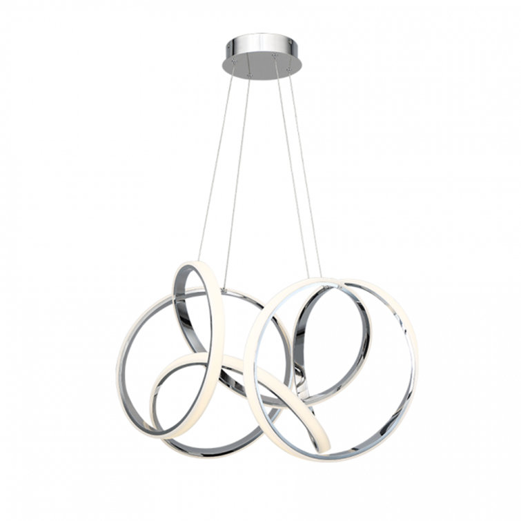Chrome LED Indoor/Outdoor Loop Pendant Light